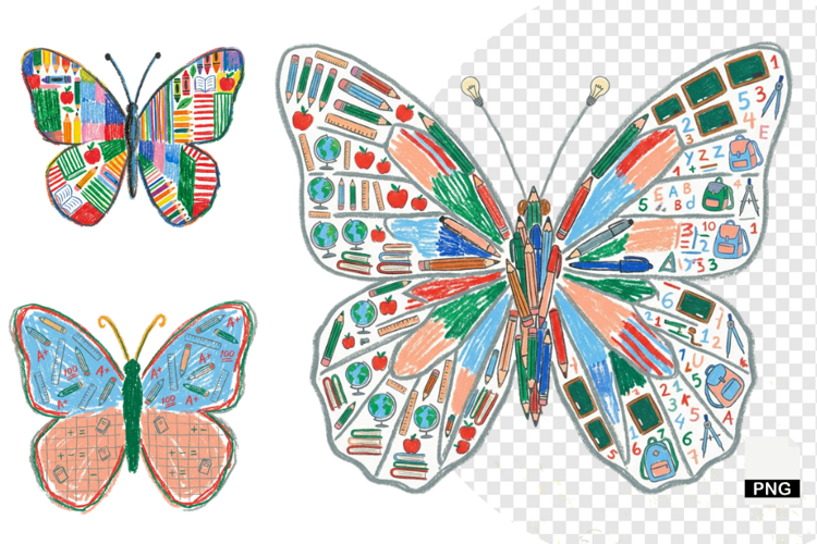 Back To School Butterfly Clipart