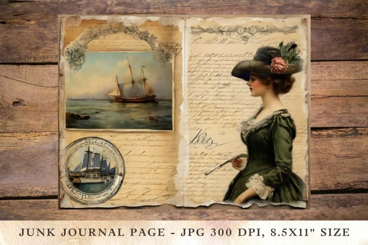 Printable Junk Journal Pages victorian girl 3