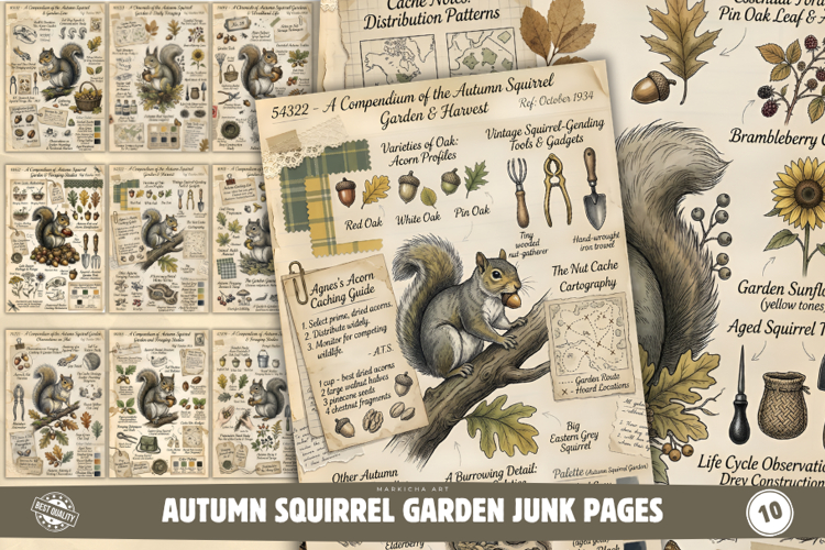 Autumn Squirrel Garden Junk Journal
