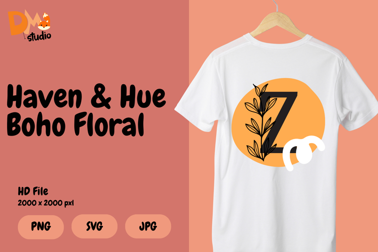 Haven   Hue Boho Floral Monogram