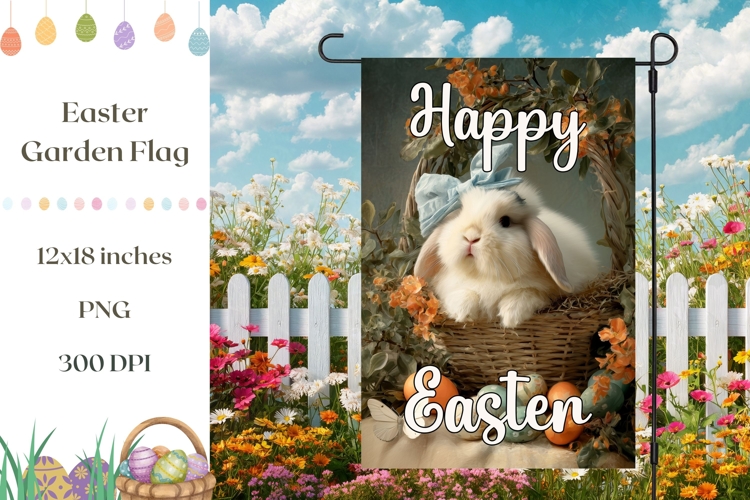 Easter Basket Garden Flag, Spring Garden Flag Design