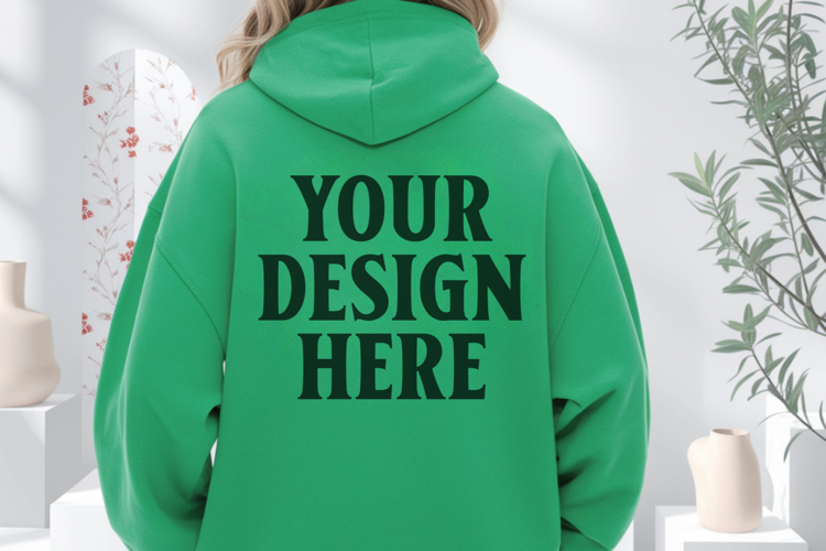 Irish Green Gildan 18500 Hoodie Mockup, Unisex Sweatshirt Mo