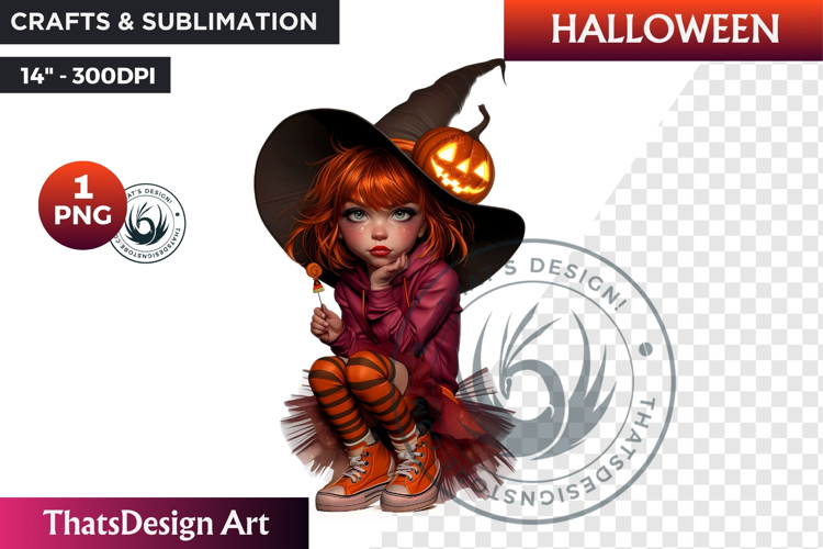 Cute Halloween Witch Clipart, Urban witch PNG,kids halloween