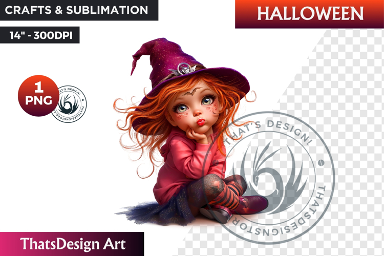 Cute Halloween Witch Clipart, Urban witch PNG,kids halloween