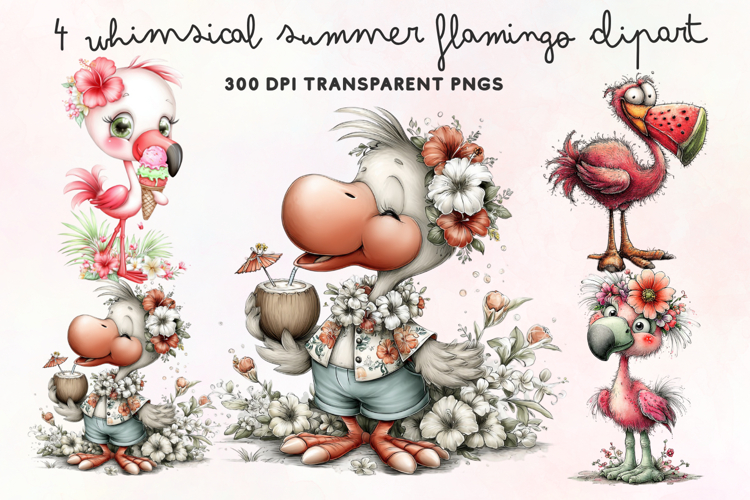 Cute Flamingo Clipart Image 6