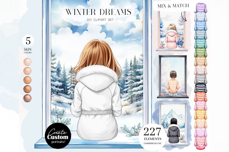 Winter Dreams Clipart Portrait Creator