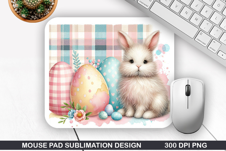 Bunny Mouse Pad Sublimation, Easter Mouse Pad PNG Design
