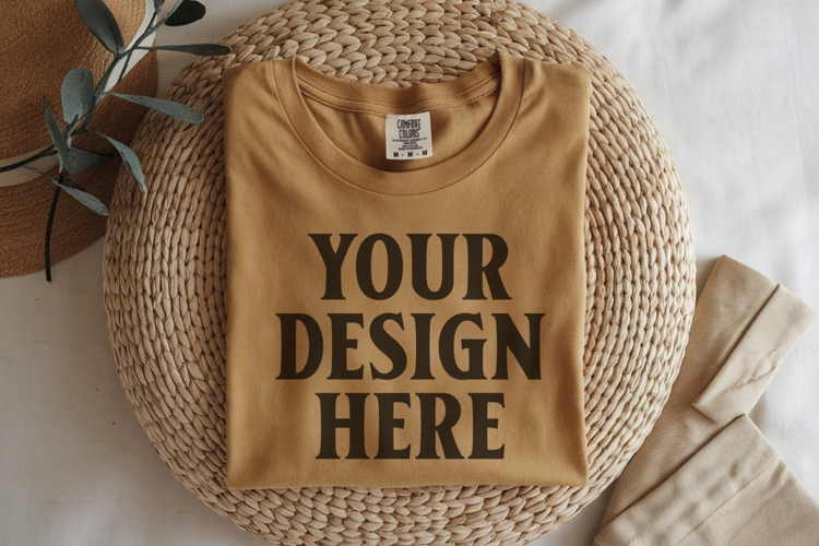 Monarch Comfort Colors 1717 Folded Tshirt Mockups