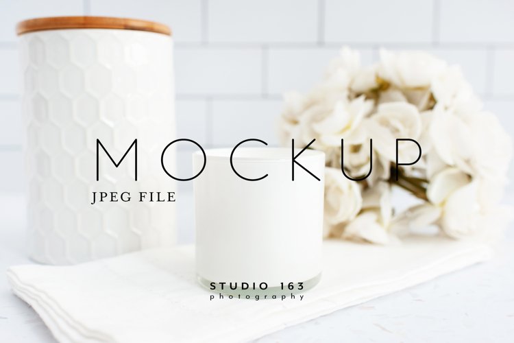 Candle Mockup, White Candle Mockup, JPEG example image 1