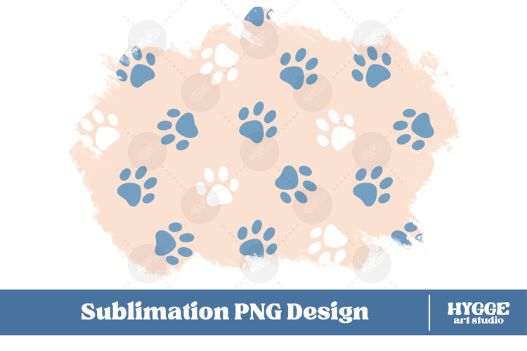 American 4th of July Cat Dog Paw Background Png Sublimation