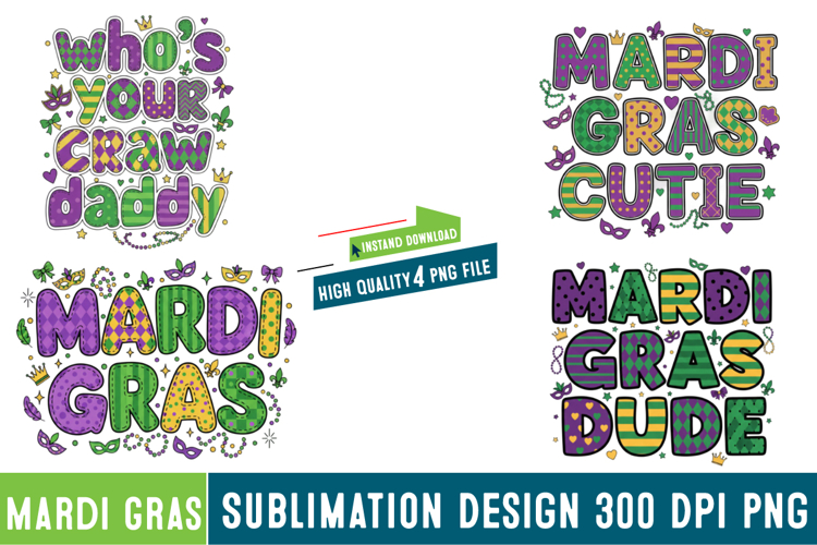 Mardi Gras Sublimation Design Image 5