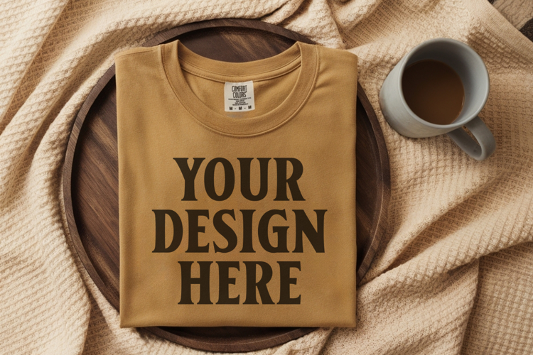 Monarch Comfort Colors 1717 Folded Tshirt Mockups