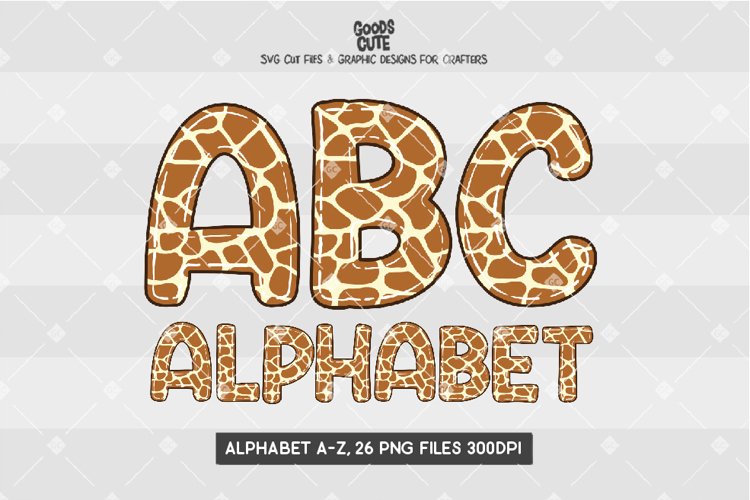 Giraffe Skin Doodle Alphabet - Sublimation PNG example image 1