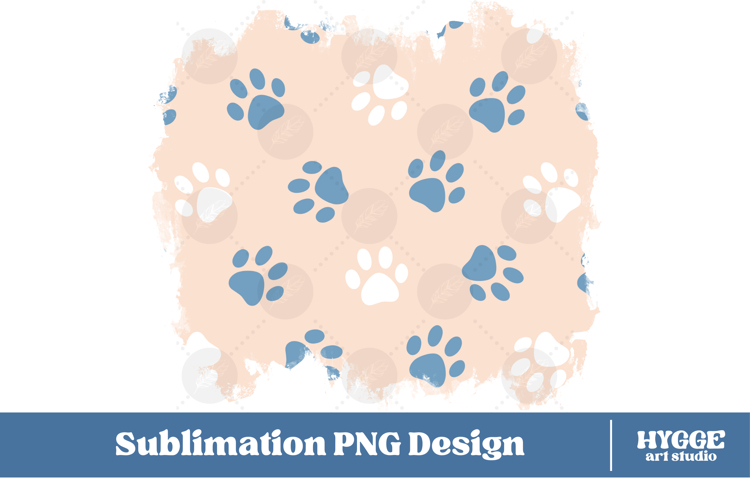 American 4th of July Cat Dog Paw Background Png Sublimation