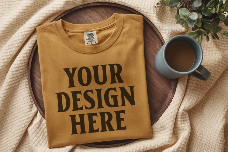 Monarch Comfort Colors 1717 Folded Tshirt Mockups