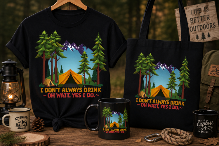 I Don’t Always Drink PNG, Funny Camping & Outdoors Design
