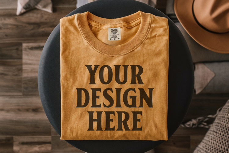 Monarch Comfort Colors 1717 Folded Tshirt Mockups