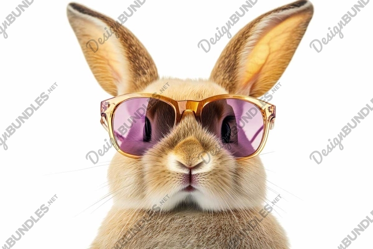 Cool bunny with glasses on the eve of Easter