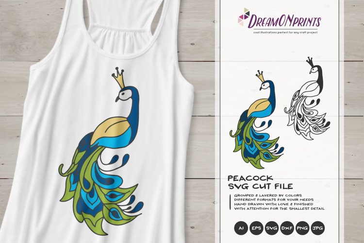 Peacock SVG Cut File | Exotic Bird SVG
