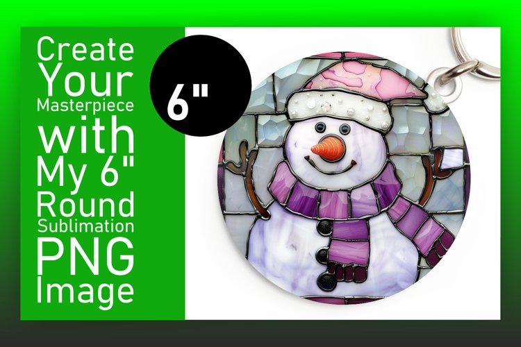 Winter Holiday 3D Snowman Round Design Keychan PNG