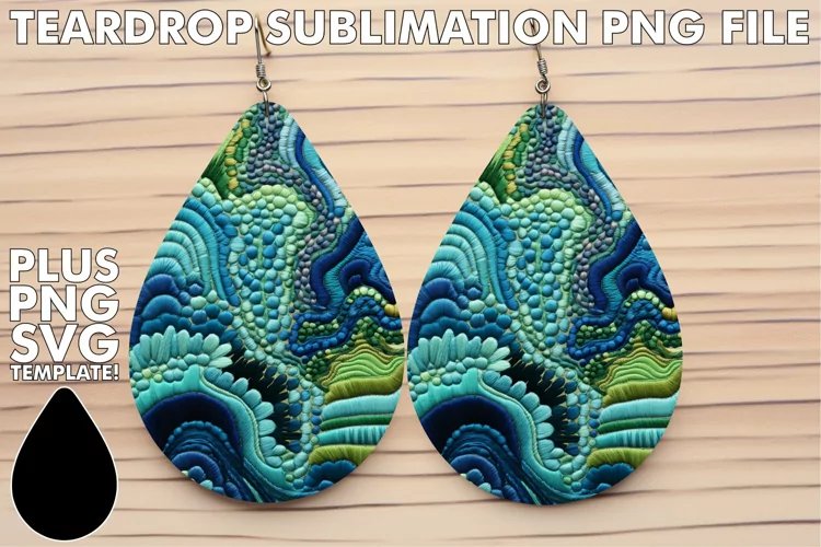 Stylish Embroidered Teardrop Earrings