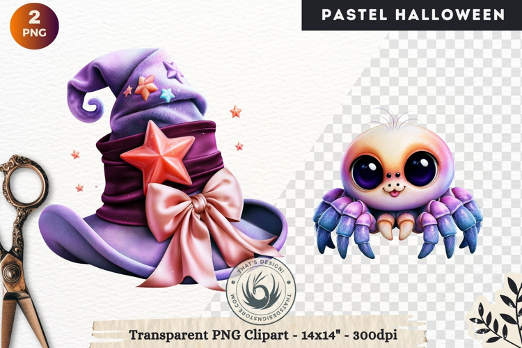 Cute Halloween Pastel characters Clipart sublimation