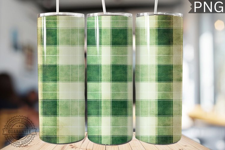 Green Plaid Tumbler Wrap - High Quality 300 Dpi example image 1