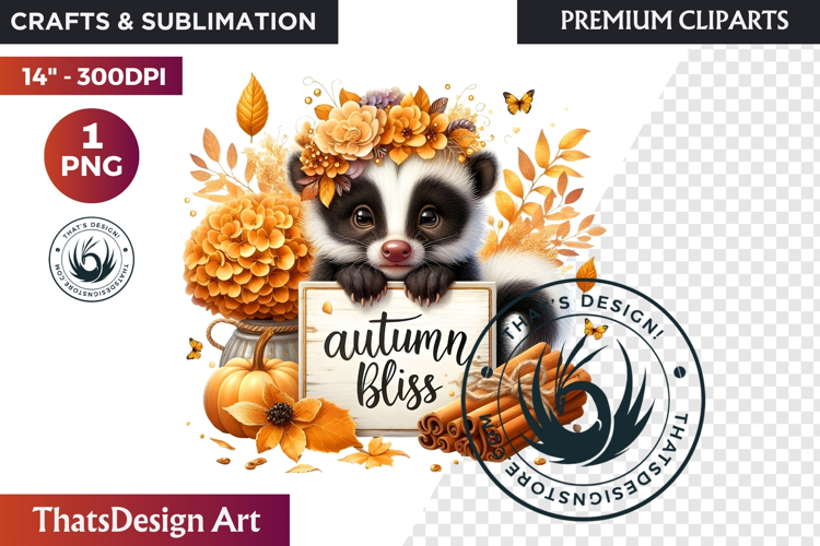 Autumn Cute animals with sign clipart Pumpkin thanksgiving