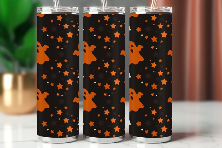 Halloween Tumbler Wrap Seamless Pattern example image 1