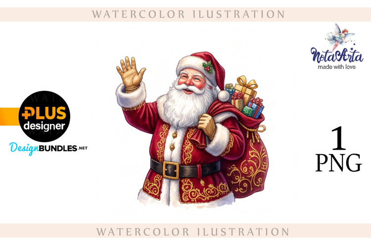 Christmas Santa in Elegant Attire example image 1
