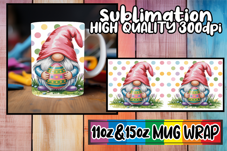 Cozy escapes 11oz 15oz sublimation wrap, Easter Gnomes