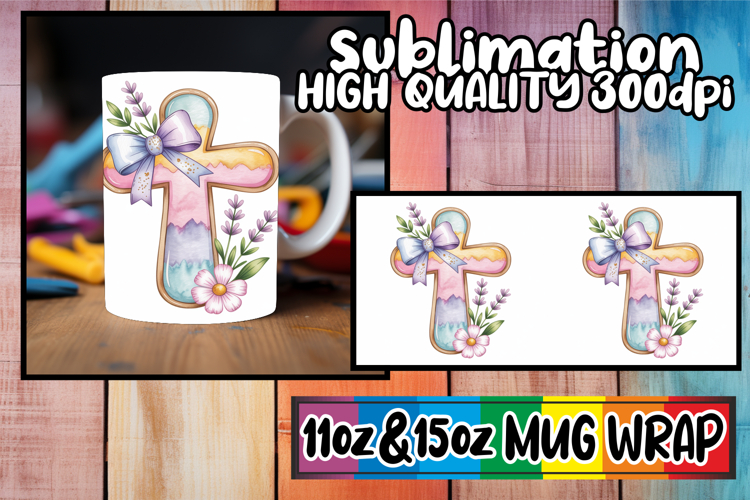 Sunny outlook 11oz 15oz mug wrap, Cross and Bow example image 1