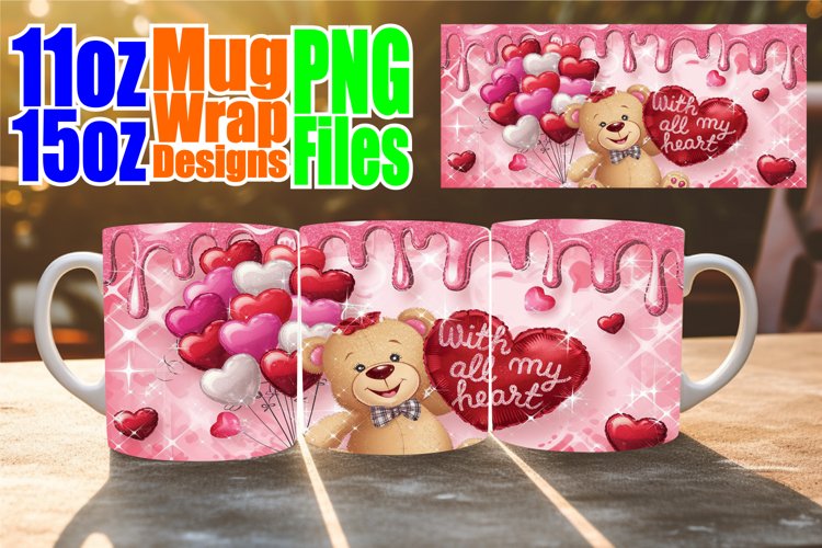 Refreshing vibes 11oz 15oz sublimation wrap, Love Bear