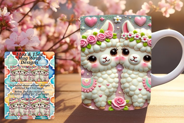 Magical 15oz Mug Wrap Png Design , Sweet Animals