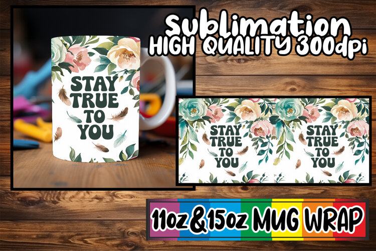 Radiant adventures 11oz 15oz sublimation wrap, Flower Quote example image 1