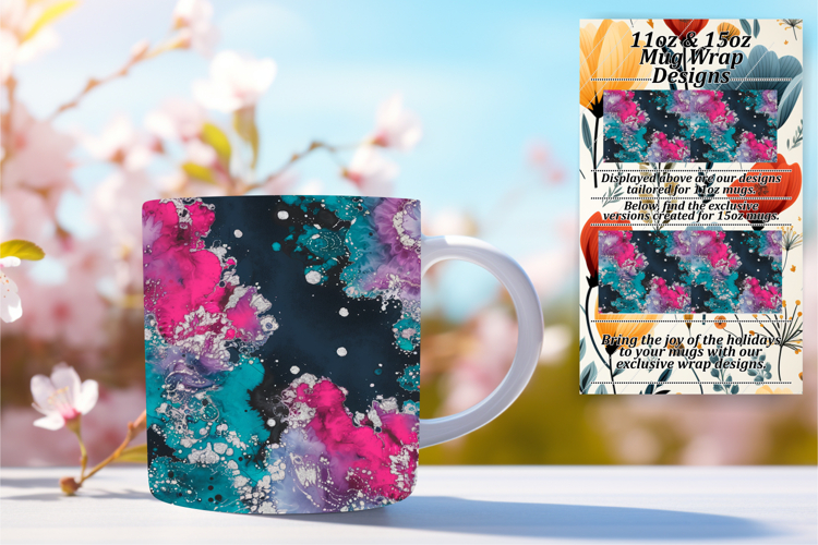 SLEEK PNG Mug Wrap Design 11oz , Abstract Pattern