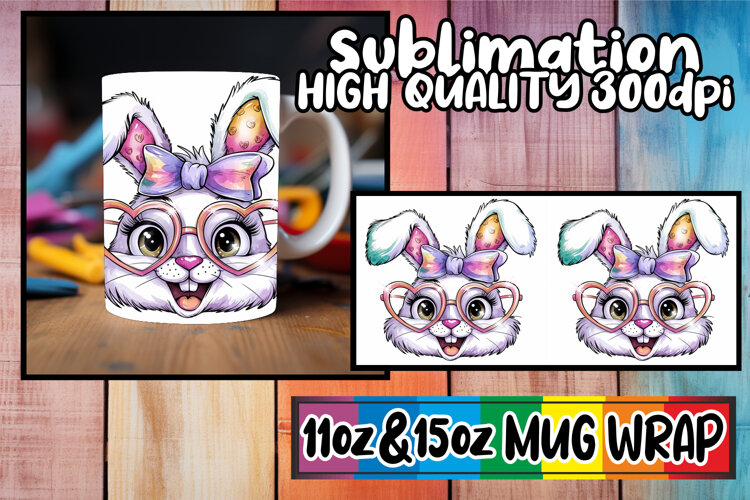 Unique adventures 11oz 15oz sublimation wrap, Easter Bunny example image 1