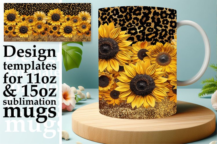 Blossom Leopard Glitter Mug Sublimation example image 1