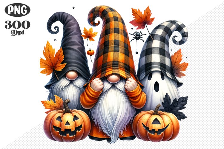 Halloween Gnomes Sublimation - Clipart PNG Design