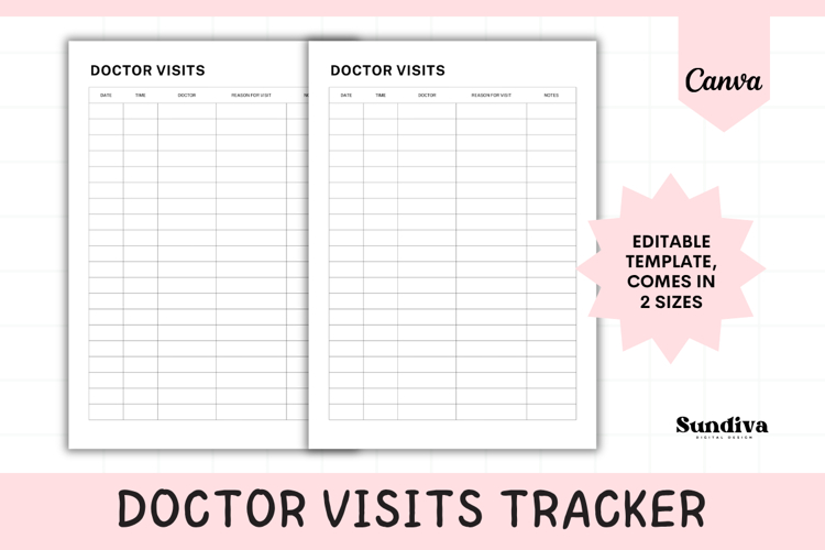 Editable Doctor Visits Canva Template 1