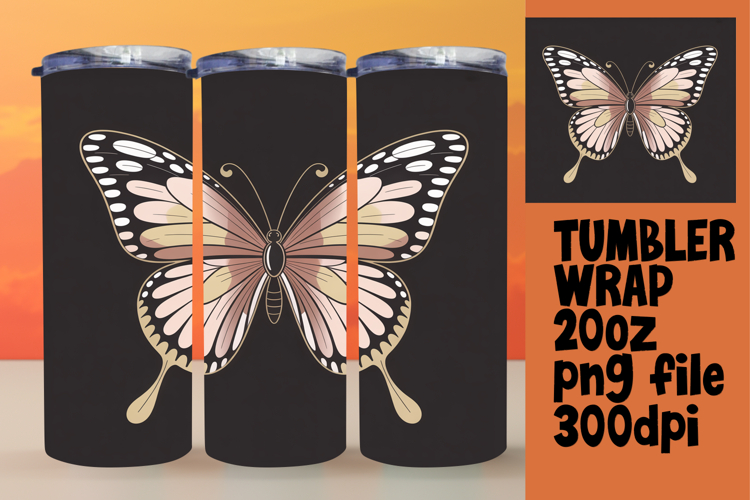 Sublimation Ready 20oz Tumbler , Butterfly
