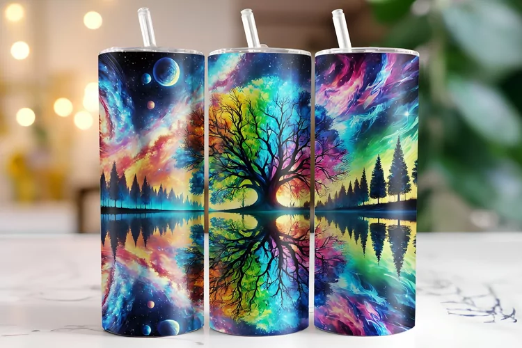 Colorful Tree Tumbler Wrap | Sublimation | Tumblers