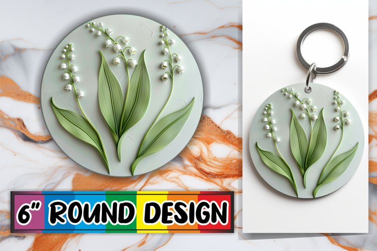 Elegant Bloom Paradise: 3D Circle Design Sublimation example image 1