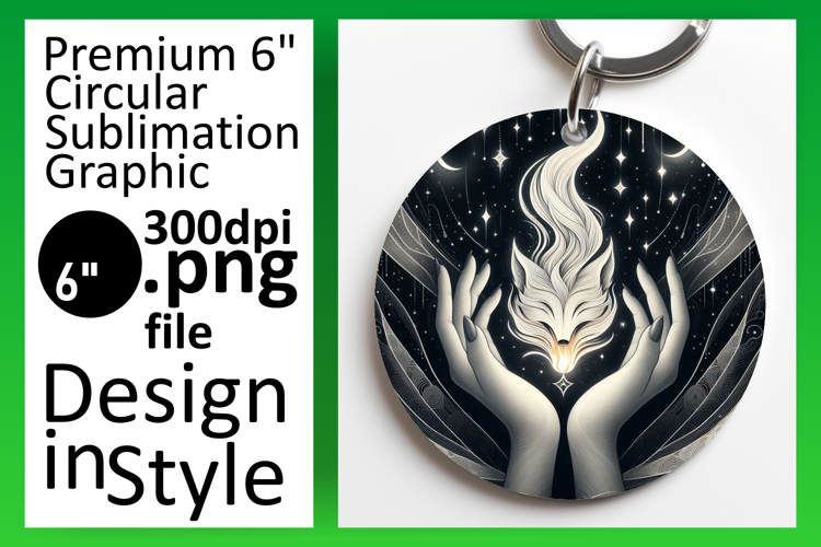Vibrant Round Design Keychain Artwork , Mystic