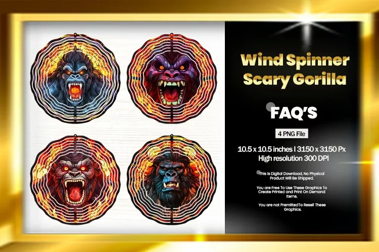 Scary Gorilla Wind Spinner Sublimation - 04 Variation