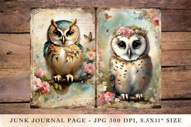Printable Junk Journal Pages owl 2