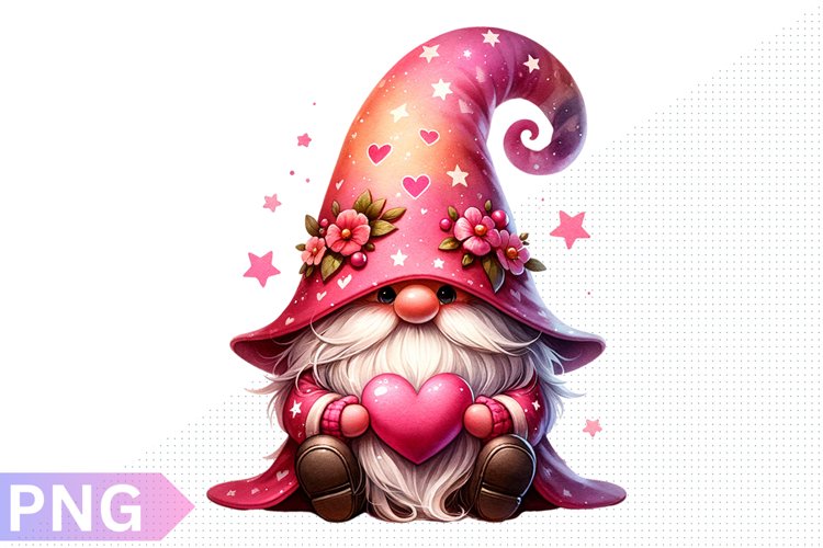 Valentines Day Gnome Clipart - Gnome Sublimation PNG Design