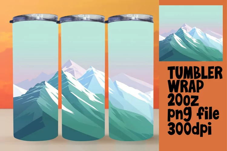 Sublimation Tumbler Wrap with Unique Gradient Art 20oz