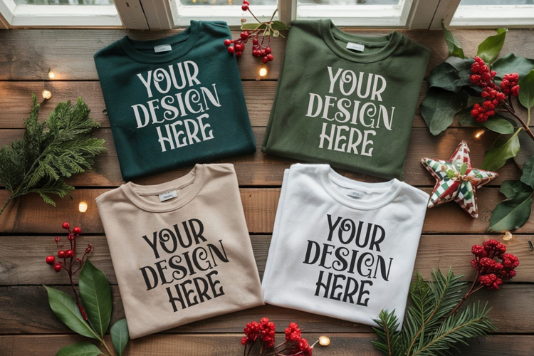 Christmas Family Matching Group Flat Lay Mockup example image 1