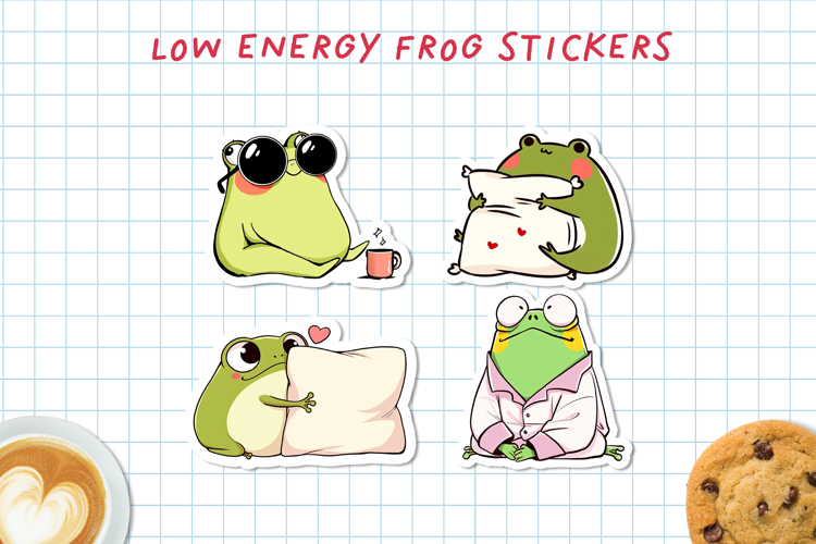 Low Energy Frog Stickers | Cute Frog PNG & Cricut Sheet